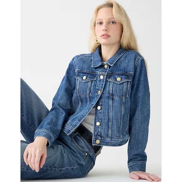 J.Crew Classic Soft Denim Jean Jacket Alicia Wash Size XS - Picture 2 of 12
